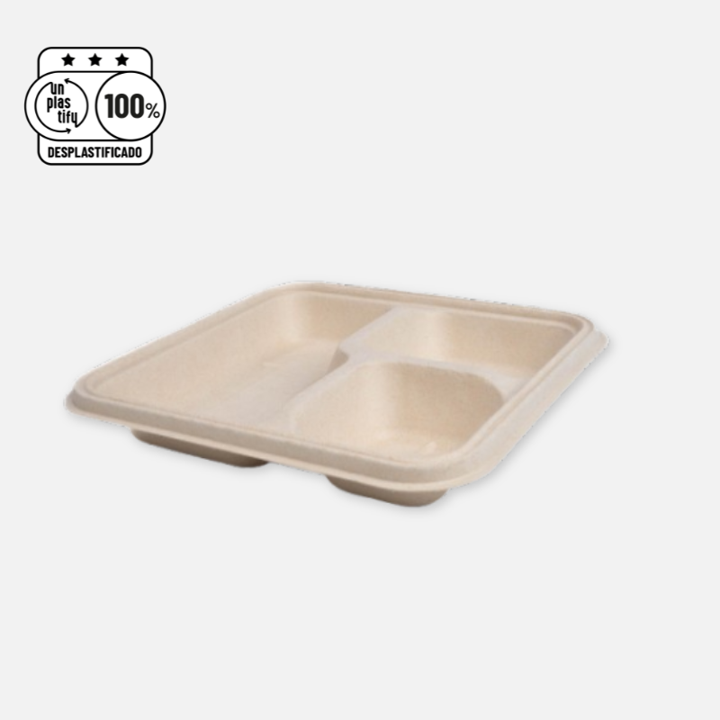 Bandeja con tres divisiones 1100 ml 